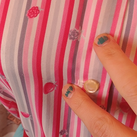 Vintage Pink Fruit Salad Blouse - Picture 6 of 11